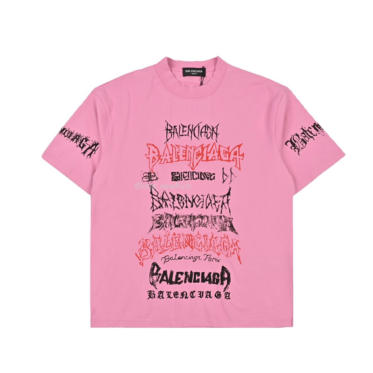 Balenciaga 24ss Gothic Printed Short Sleeves T Shirt (3) - newkick.app